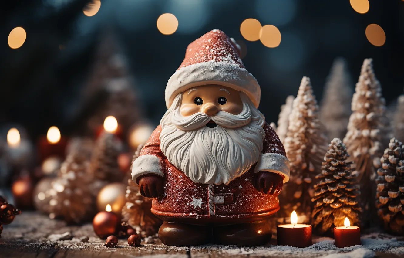 Фото обои украшения, фон, игрушка, елка, Рождество, Новый год, new year, дед мороз