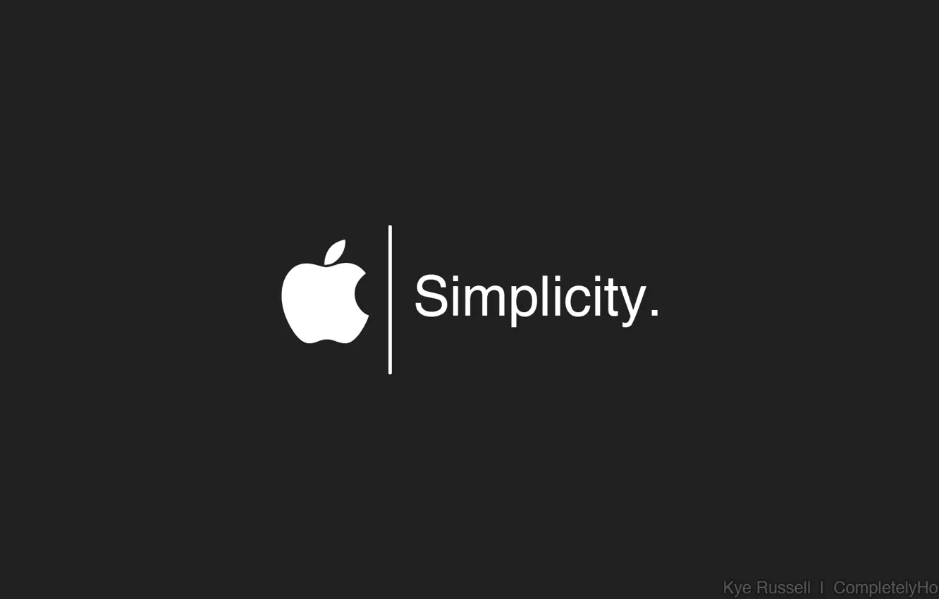 Фото обои Apple, logo, white, black