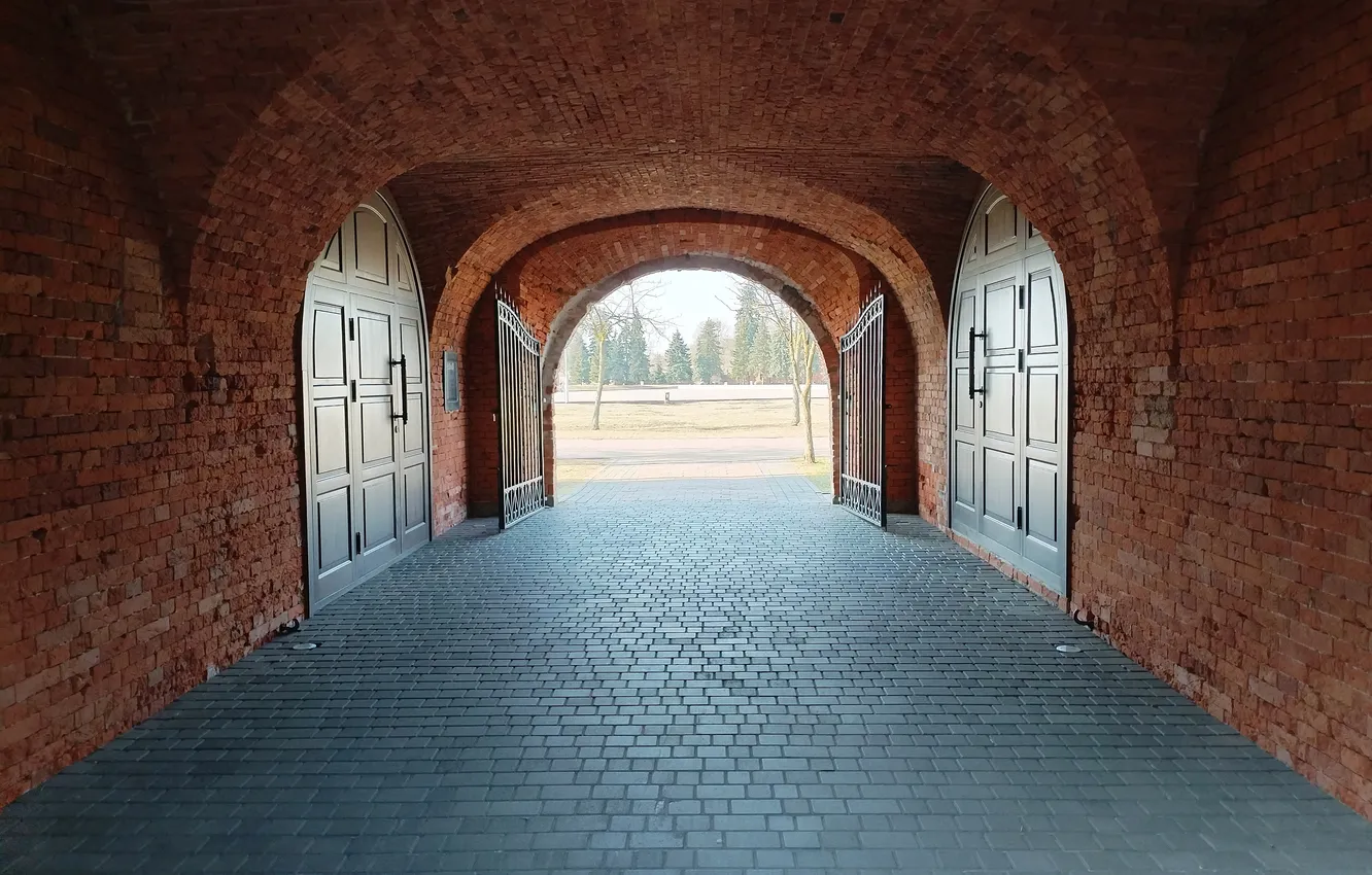 Фото обои город, коридор, памятник, архитектура, беларусь, брест, брестская крепость