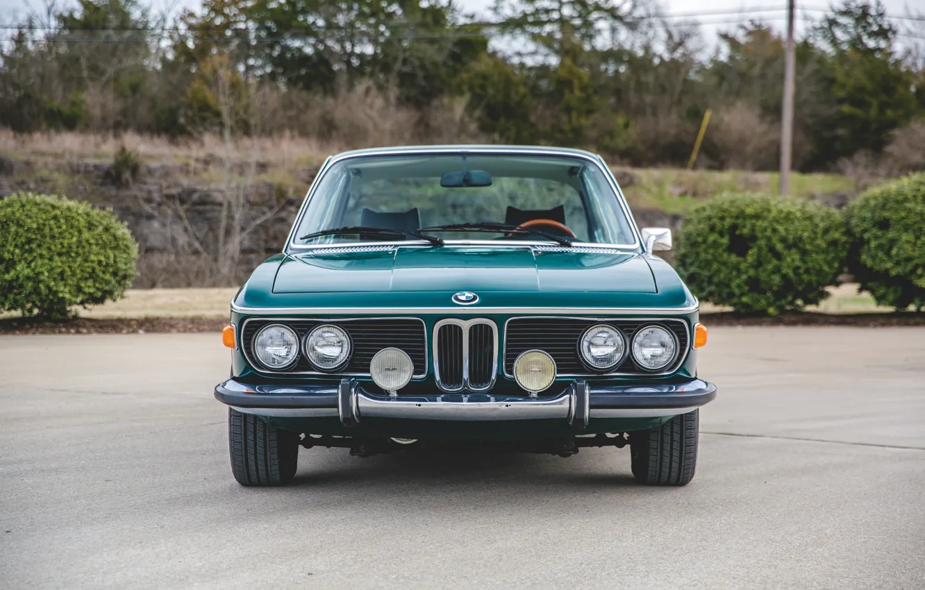 Фото обои BMW, front, legend, 1973, BMW 3.0 CSi (E9)