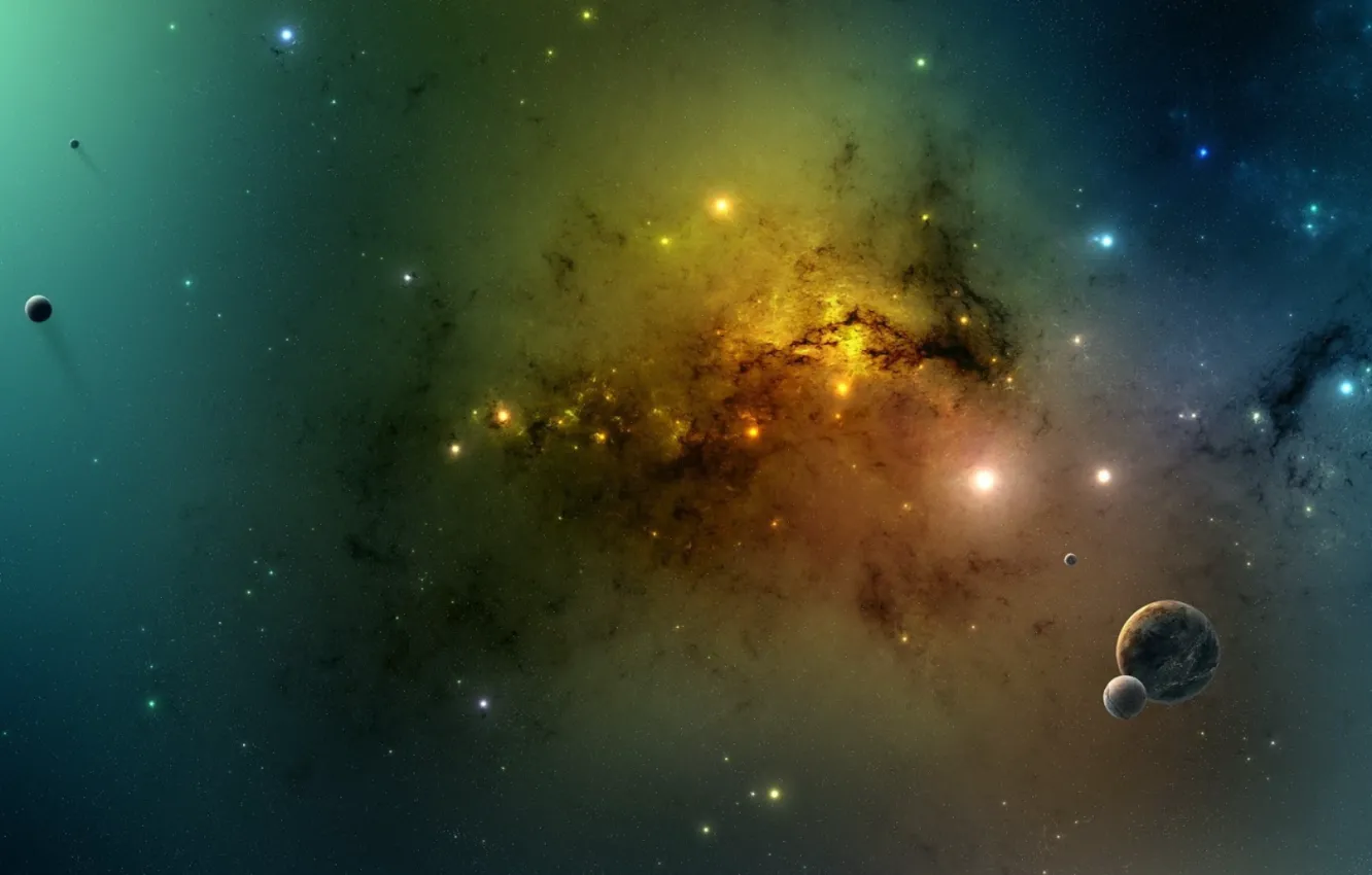 Фото обои космос, звезды, планета, созвездие