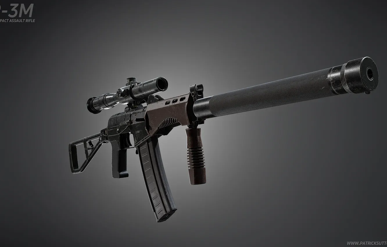 Фото обои рендеринг, оружие, автомат, gun, weapon, render, Штурмовая винтовка, assault Rifle