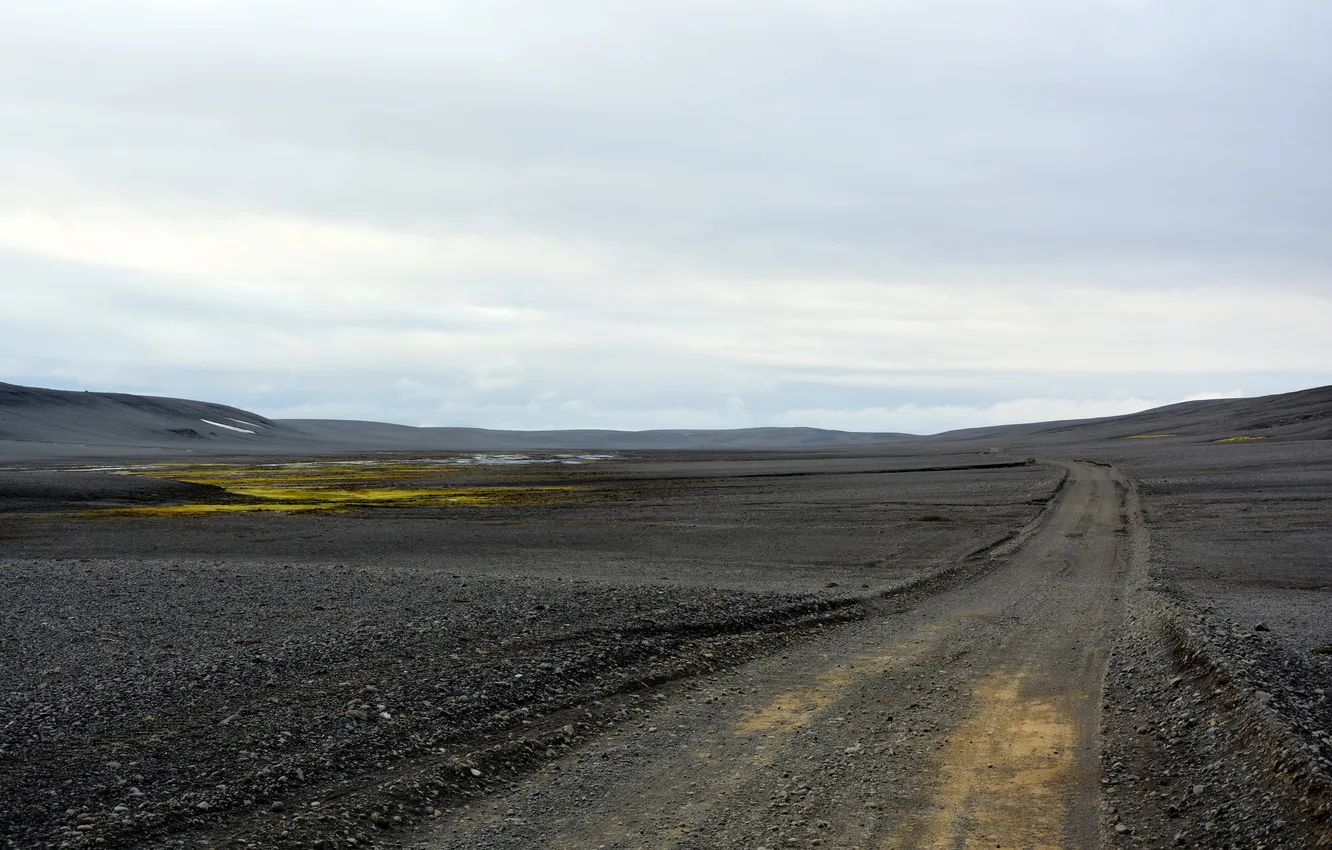 Фото обои дорога, пейзаж, iceland