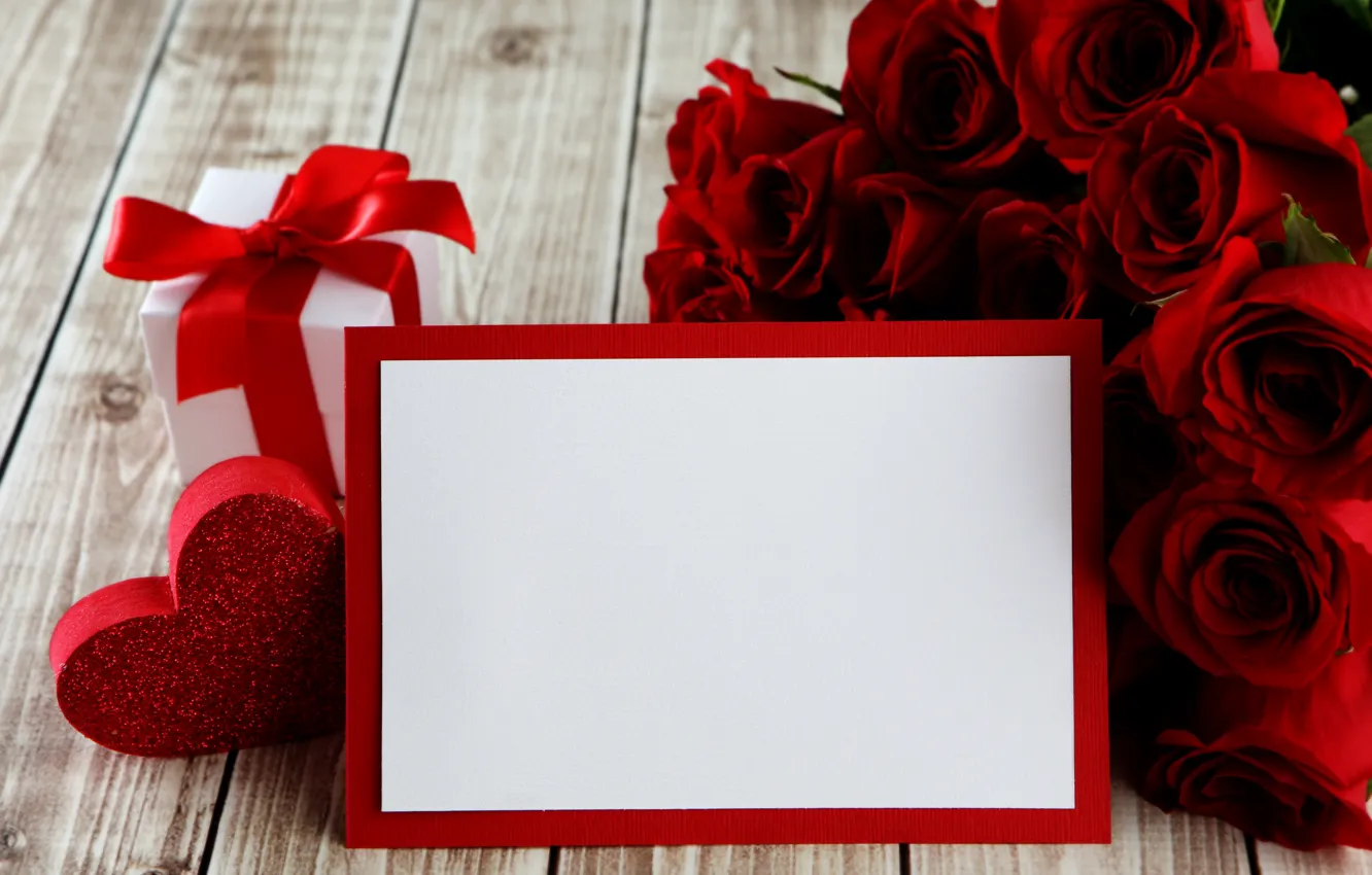 Фото обои red, love, heart, romantic, gift, roses, красные розы, valentine`s day