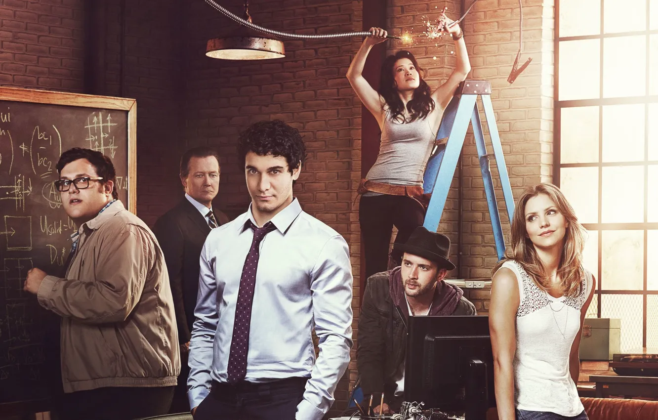 Фото обои girl, man, Scorpion, cast, tv series