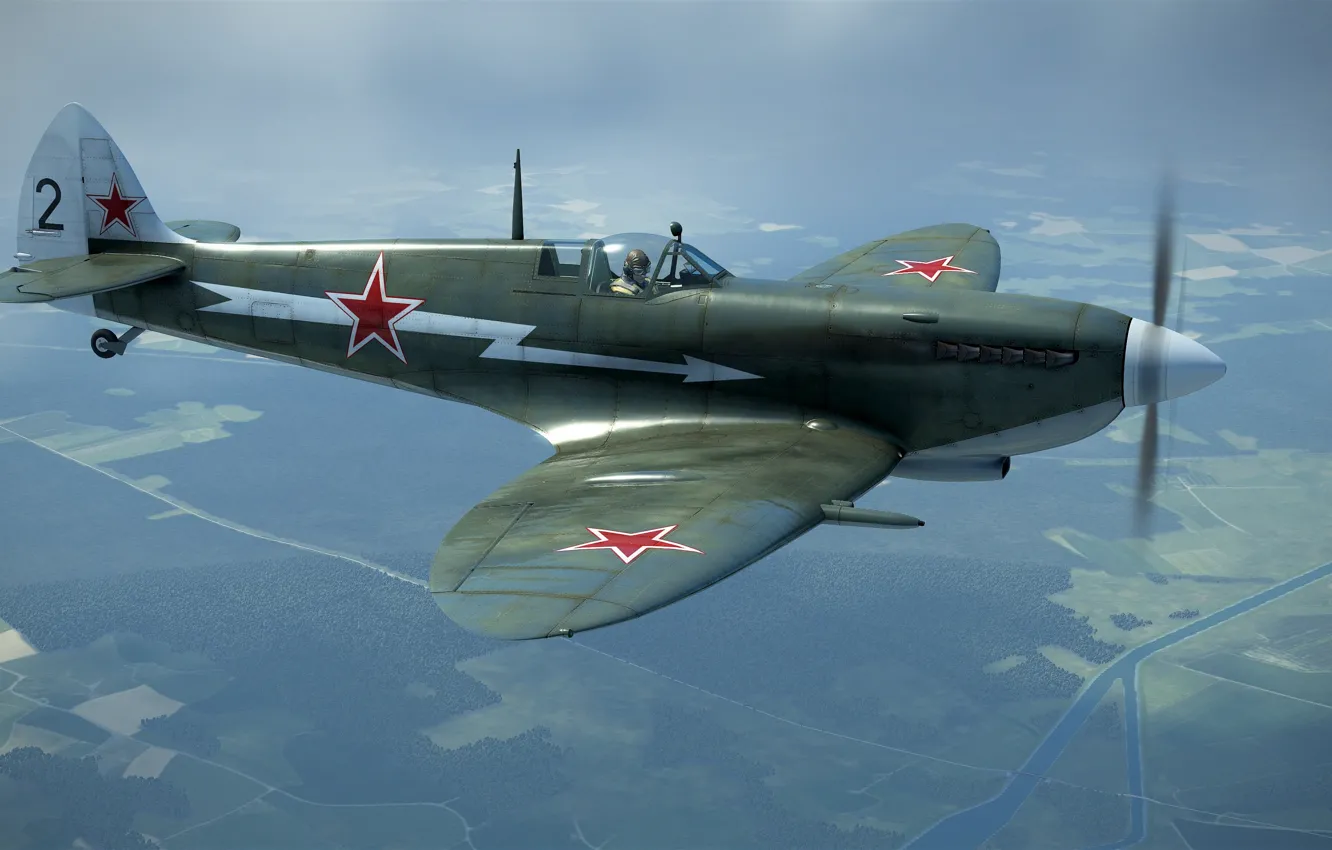 Фото обои Британия, Spitfire Mk.IXe, Фронтовой истребитель, Reginald Joseph Mitchell