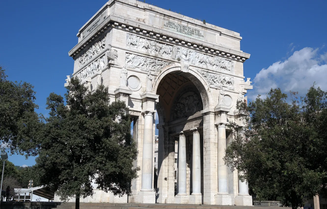 Фото обои Италия, Триумфальная арка, Генуя, площадь Победы