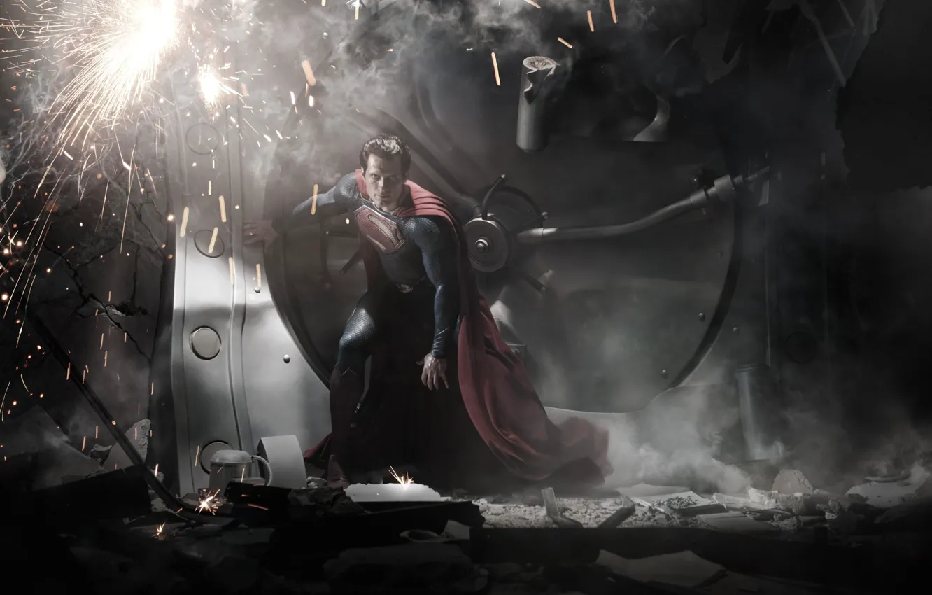 Фото обои сейф, герой, костюм, superman, банк, супермен, hero, costume
