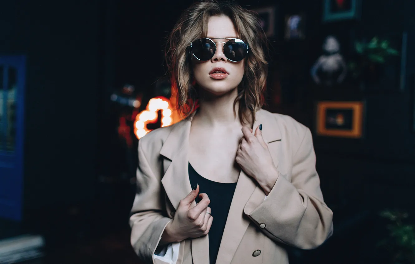Фото обои девушка, модель, очки, Anastasia, Dmitry Takemethere