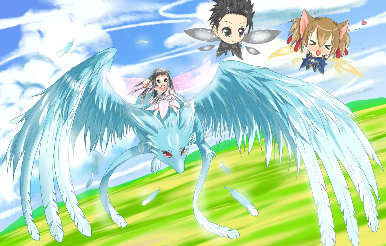 Фото обои anime, chibi, fairy, blade, dragon, MMORPG, asian, manga