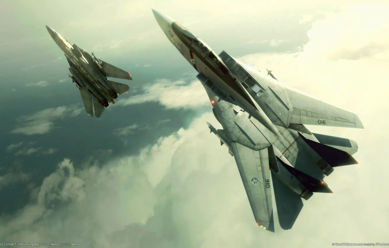 Фото обои облака, самолет, истребители, ace combat 5