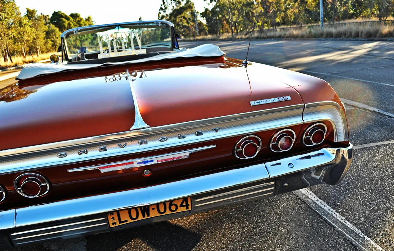 Фото обои Red, Car, Impala, Lowrider, Custom