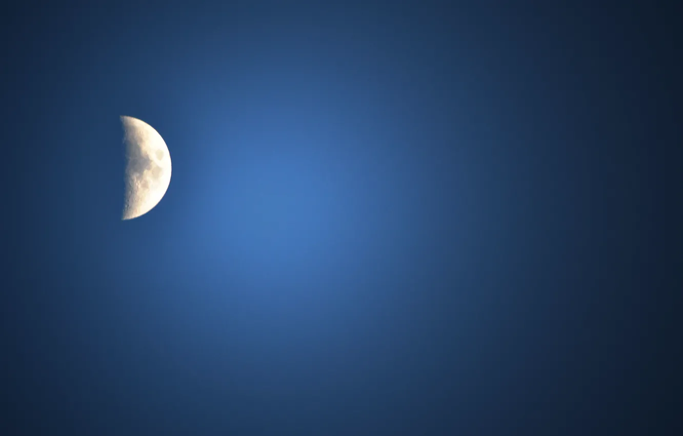 Фото обои небо, синий, луна, серебряный