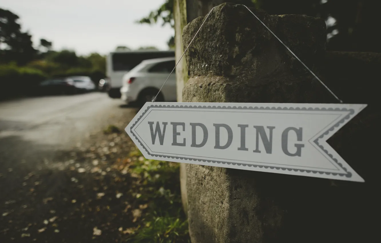 Фото обои указатель, свадьба, wedding