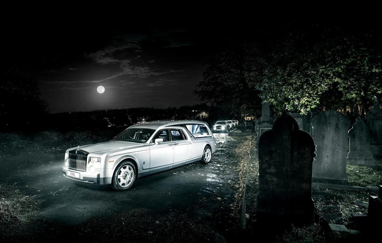 Фото обои Rolls-Royce, Phantom, кладбище, фантом, роллс-ройс, Biemme, B12, Hearse