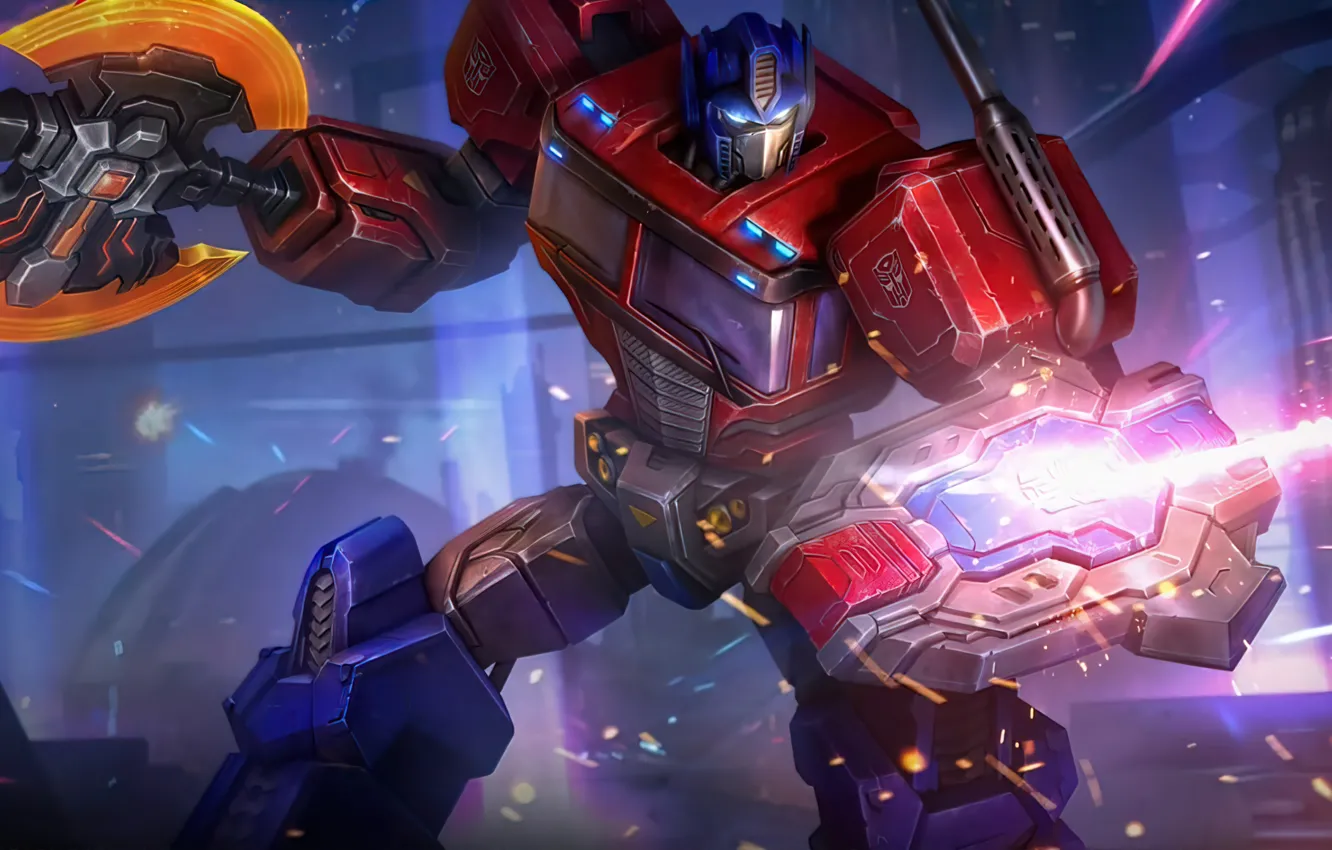 Фото обои Art, Transformers, Game, Optimus Prime, Johnson, MOBA, Mobile Legends, Mobile Legends Bang Bang