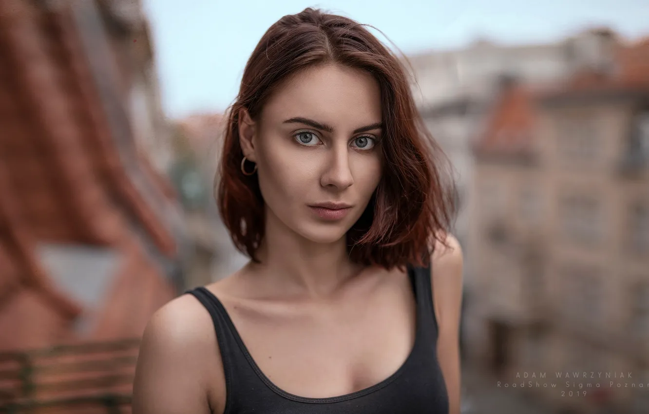 Фото обои модель, портрет, шатенка, боке, Adam Wawrzyniak