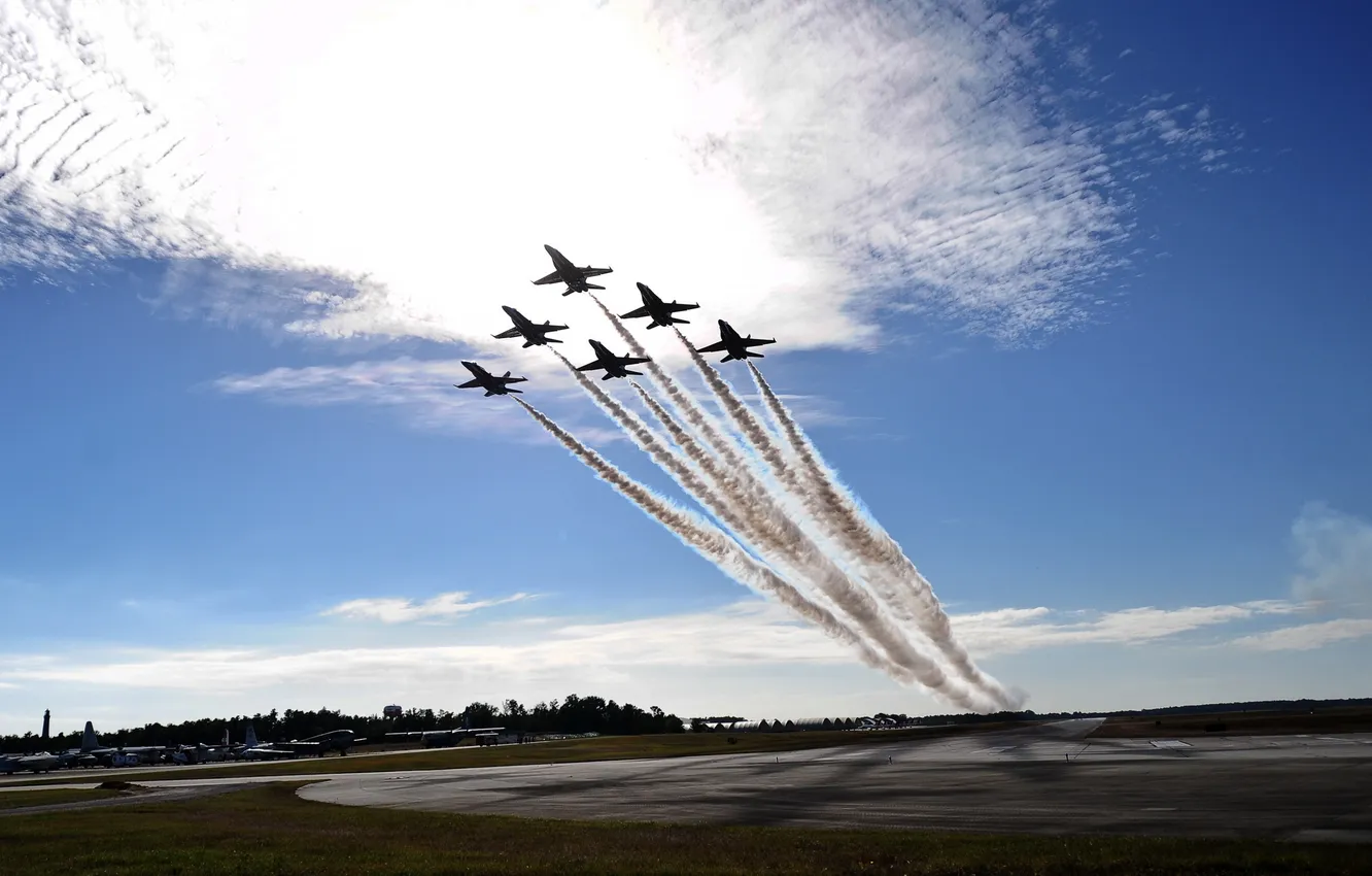 Фото обои fly, Blue Angels, delta formation