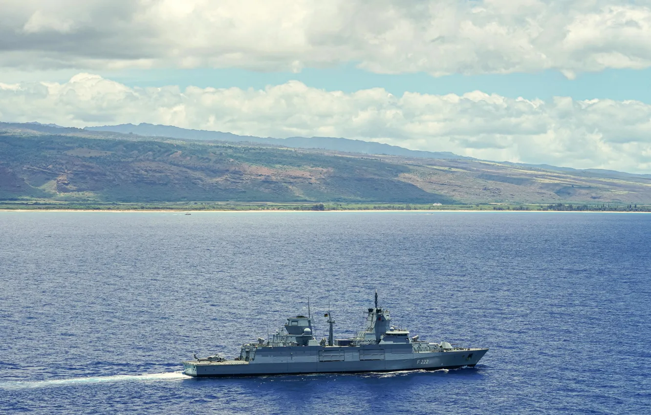 Фото обои фрегат, ВМС Германии, F 222, FGS Baden-Württemberg