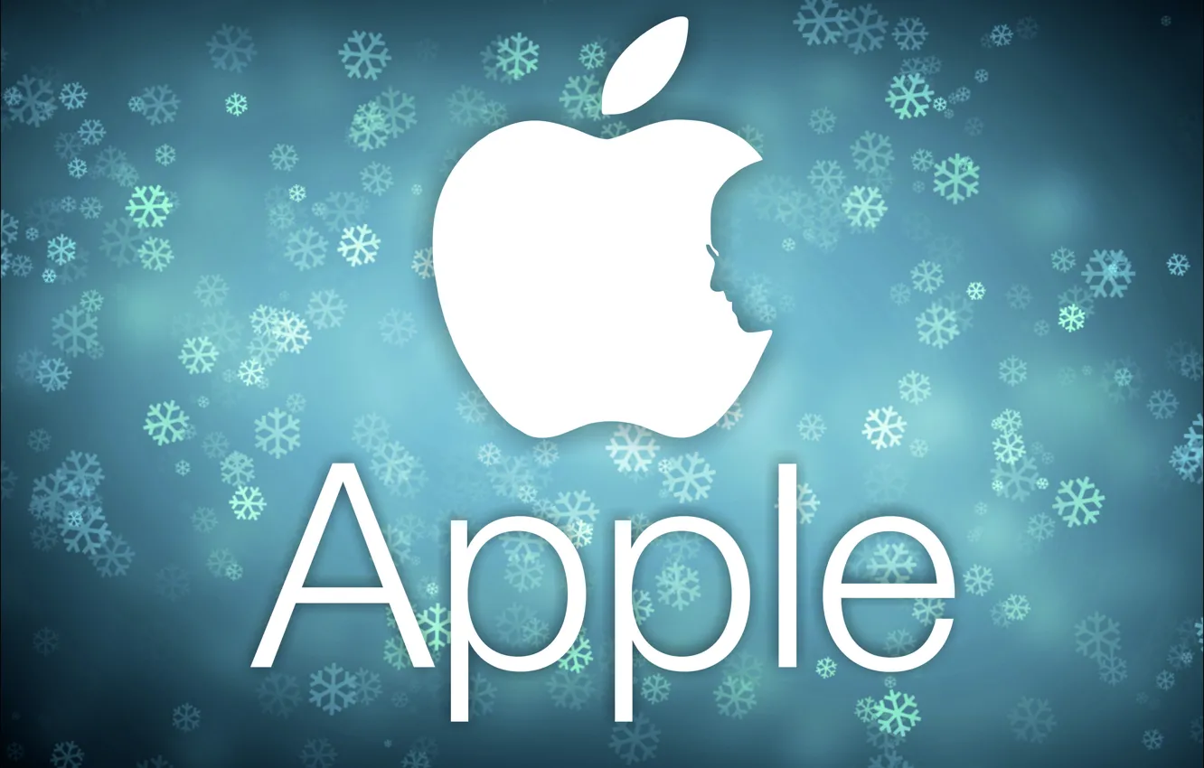 Фото обои Apple, Winter, Snow, Steve Jobs