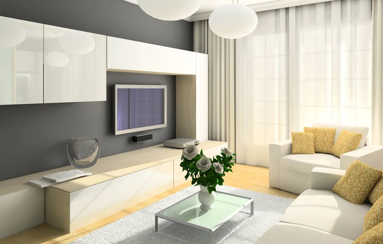 Фото обои комната, стильно, кресла, living room