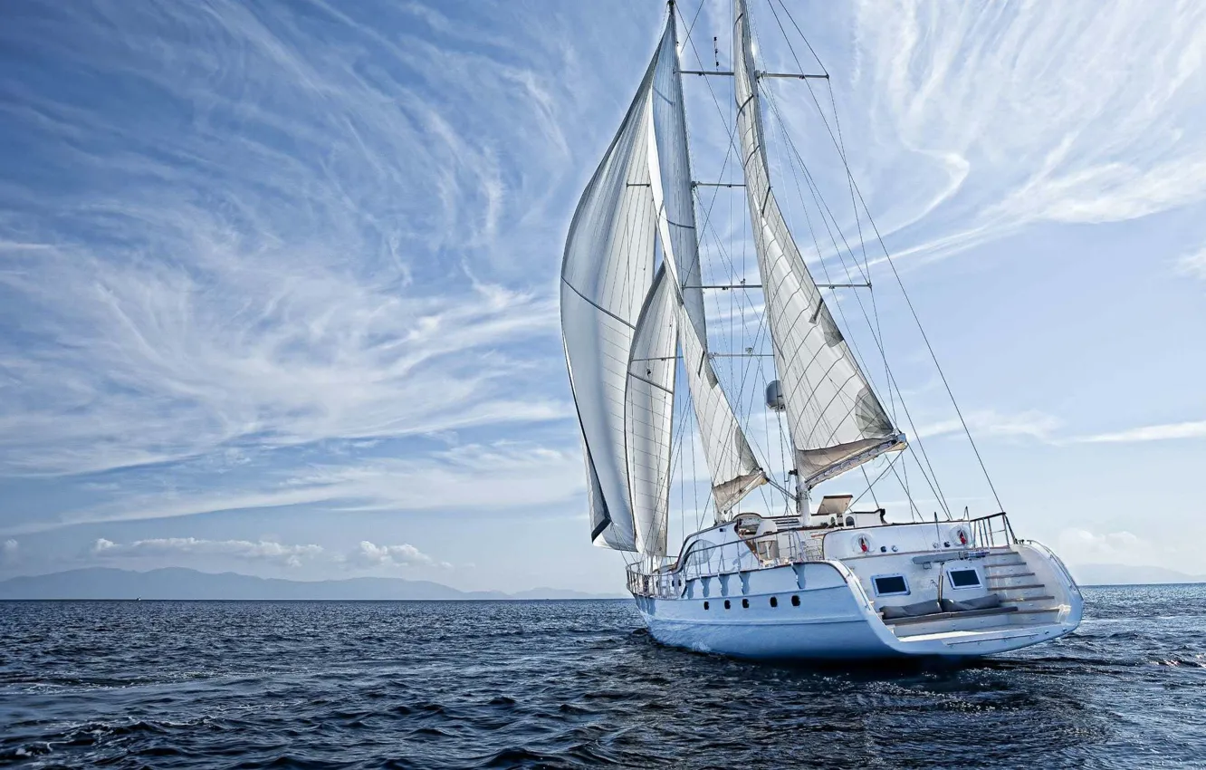 Фото обои море, ветер, яхта, паруса, sailing yacht