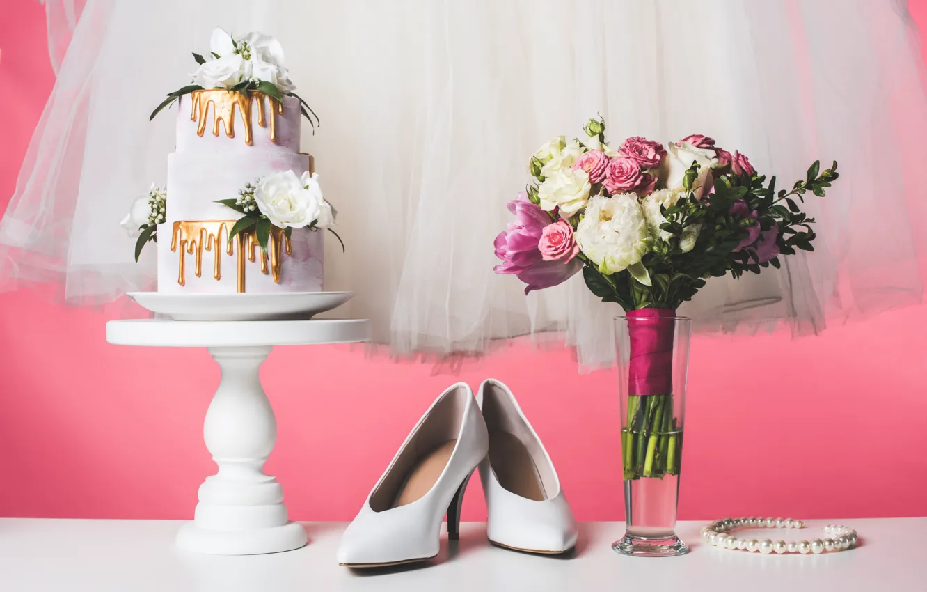 Фото обои цветы, праздник, торт