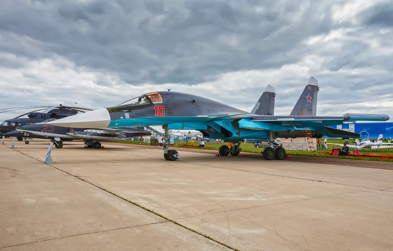 Фото обои небо, Самолет, Бомбардировщик, Fullback, Су-34, Фронтовой, «Защитник»