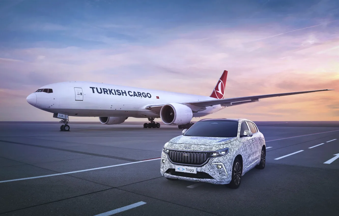 Фото обои turkish airlines, turkish cargo, togg, c-suv