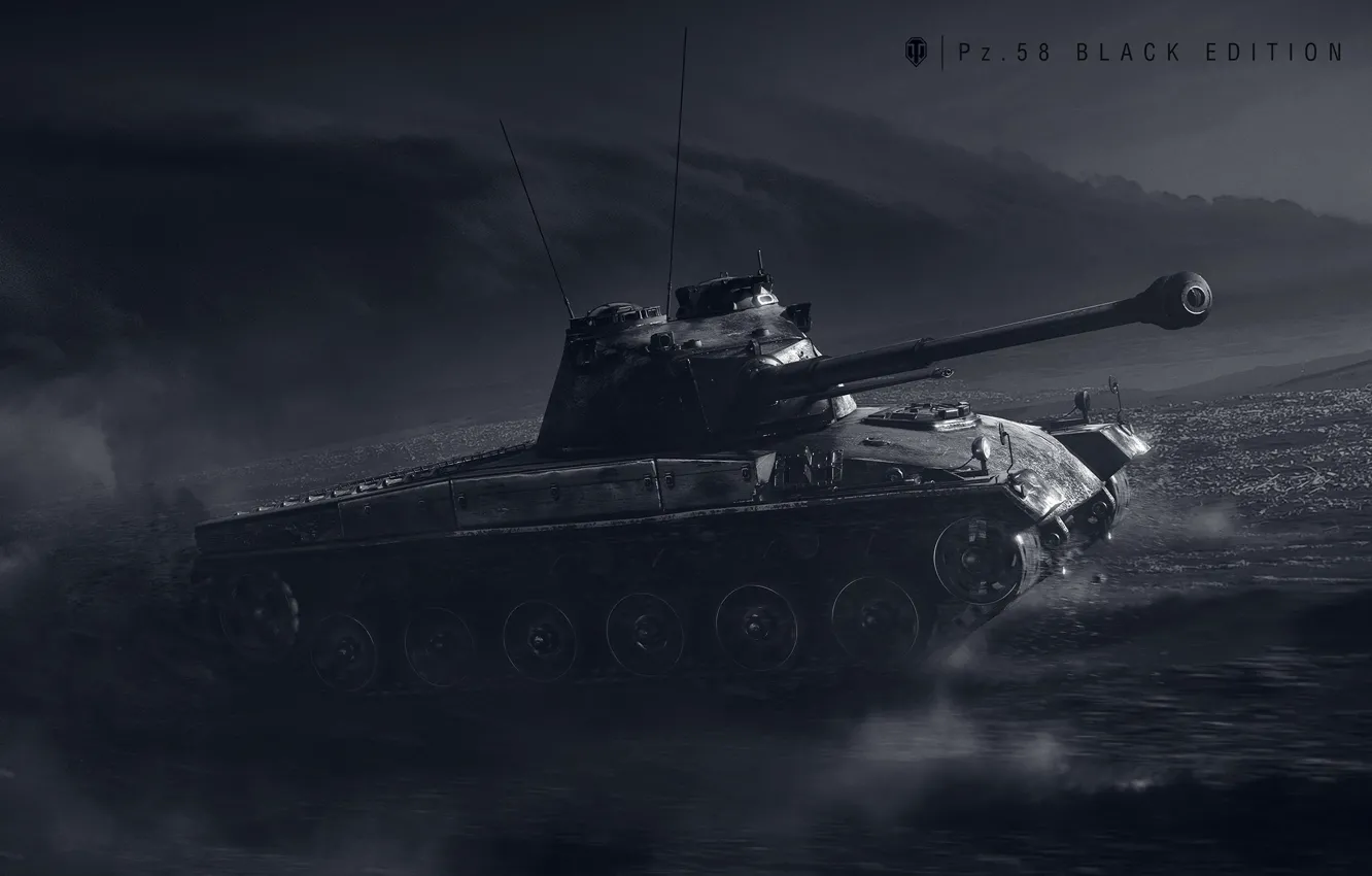 Фото обои WoT, World of Tanks, Мир Танков, Wargaming Net, Pz.58 Black Edition, Panzer 58 Mutz