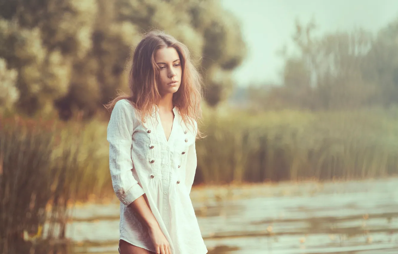 Фото обои рубашка, ножки, в воде, Ксения Кокорева