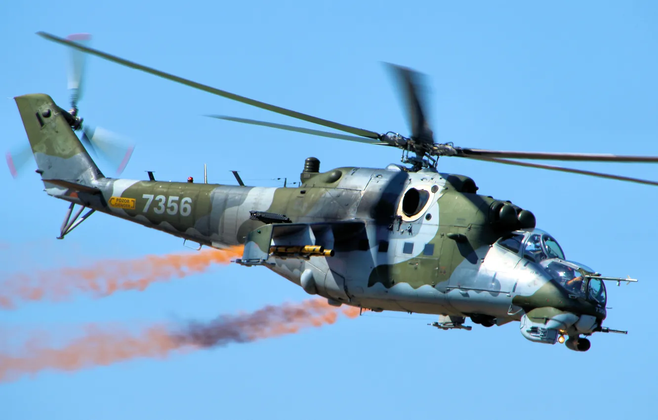 Фото обои вертолёт, транспортно-боевой, Ми-24В, Mil Mi-24V