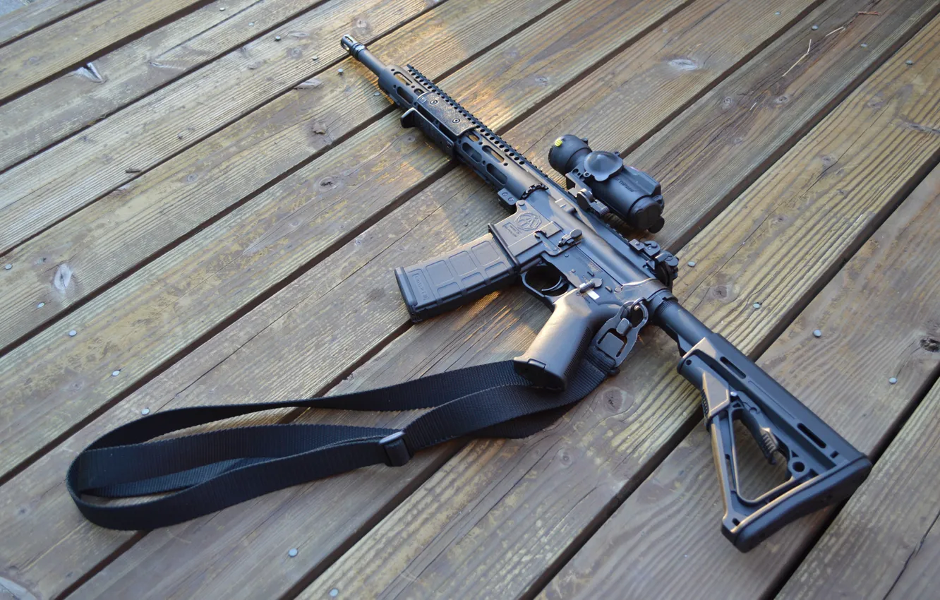Фото обои доски, винтовка, штурмовая, AR-15