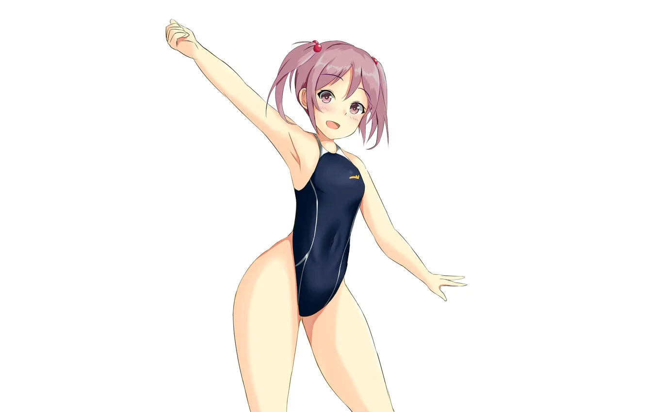 Фото обои girl, sexy, pink hair, anime, beautiful, short hair, pretty, swimsuit