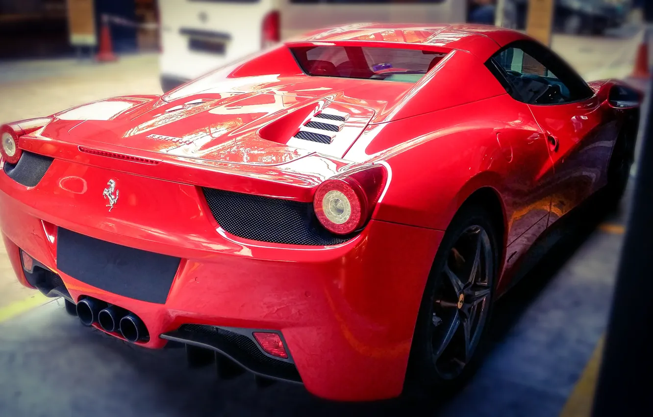 Фото обои car, sport, red, supercar, ferrari, 458, italia, beautiful