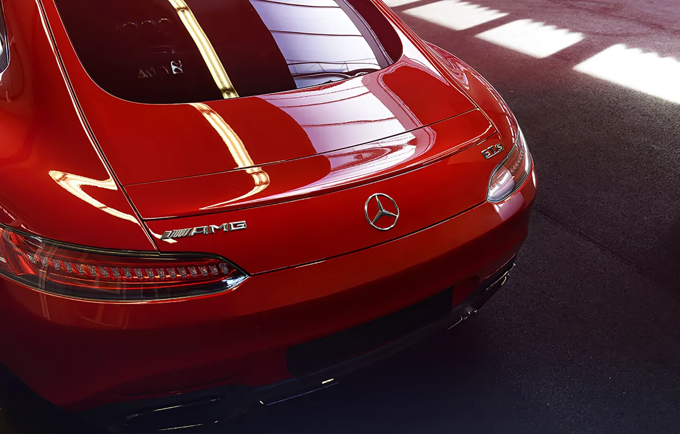 Фото обои Mercedes-Benz, Red, Switzerland, AMG, Supercar, Rear, GT S