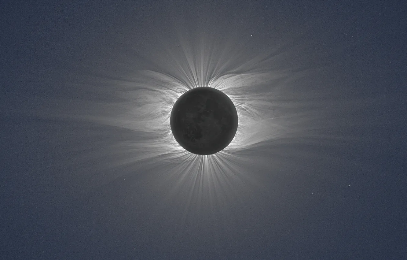 Фото обои полное солнечное затмение; фото Miroslav Druckmuller, Total Solar Eclipse, Peter Aniol, Vojtech Rusin