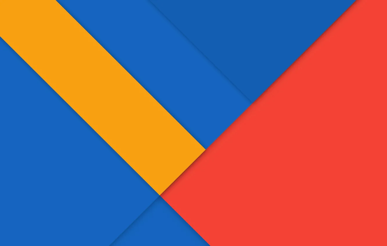 Фото обои линии, синий, Android, Lollipop, красный.желтый