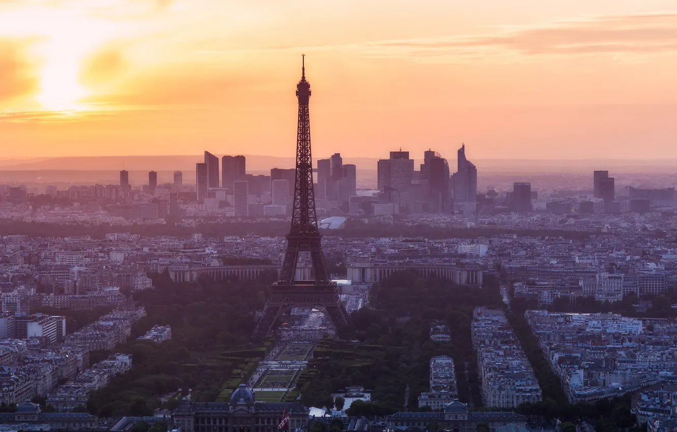 Фото обои город, утро, Paris
