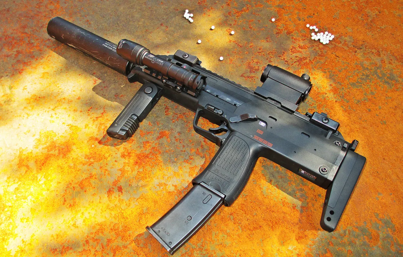 Фото обои оружие, фон, пистолет-пулемёт, Heckler &amp; Koch, MP7A1 TM