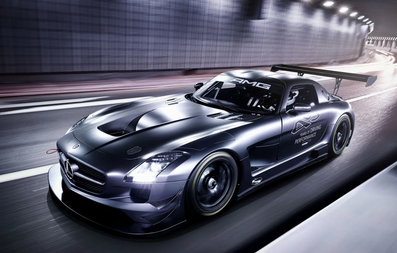 Фото обои Mercedes-Benz, AMG, SLS, GT3, передок, 45th Anniversary