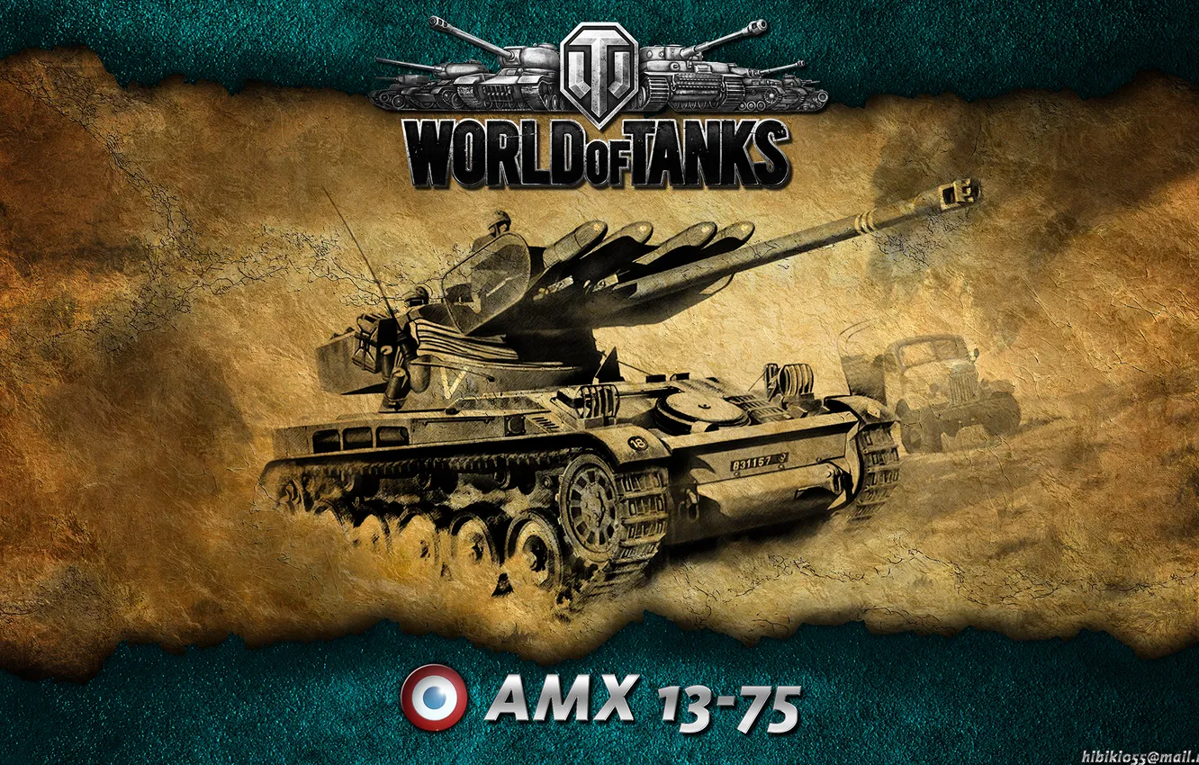 Фото обои Франция, танк, танки, WoT, World of Tanks, AMX 13-75