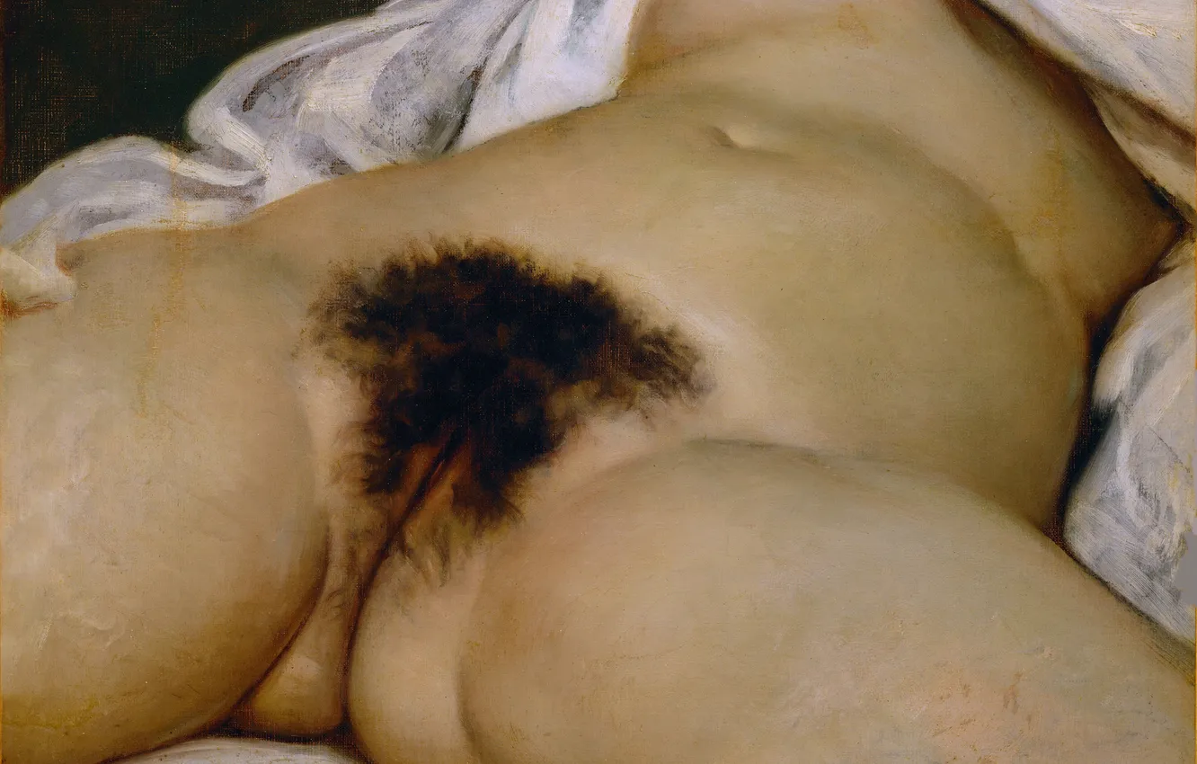 Фото обои Девушка, Картина, Обнажена, Gustave Courbet, Писька, Гюстав Курбе, Французский живописец, Происхождение мира
