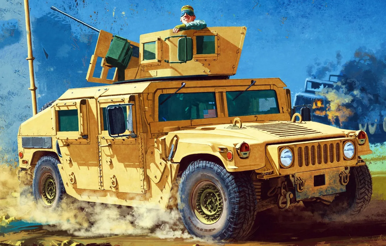 Фото обои США, Hummer, бронеавтомобиль, US Army, транспортное средство, Humvee, Автомобиль повышенной проходимости, Chang Heum