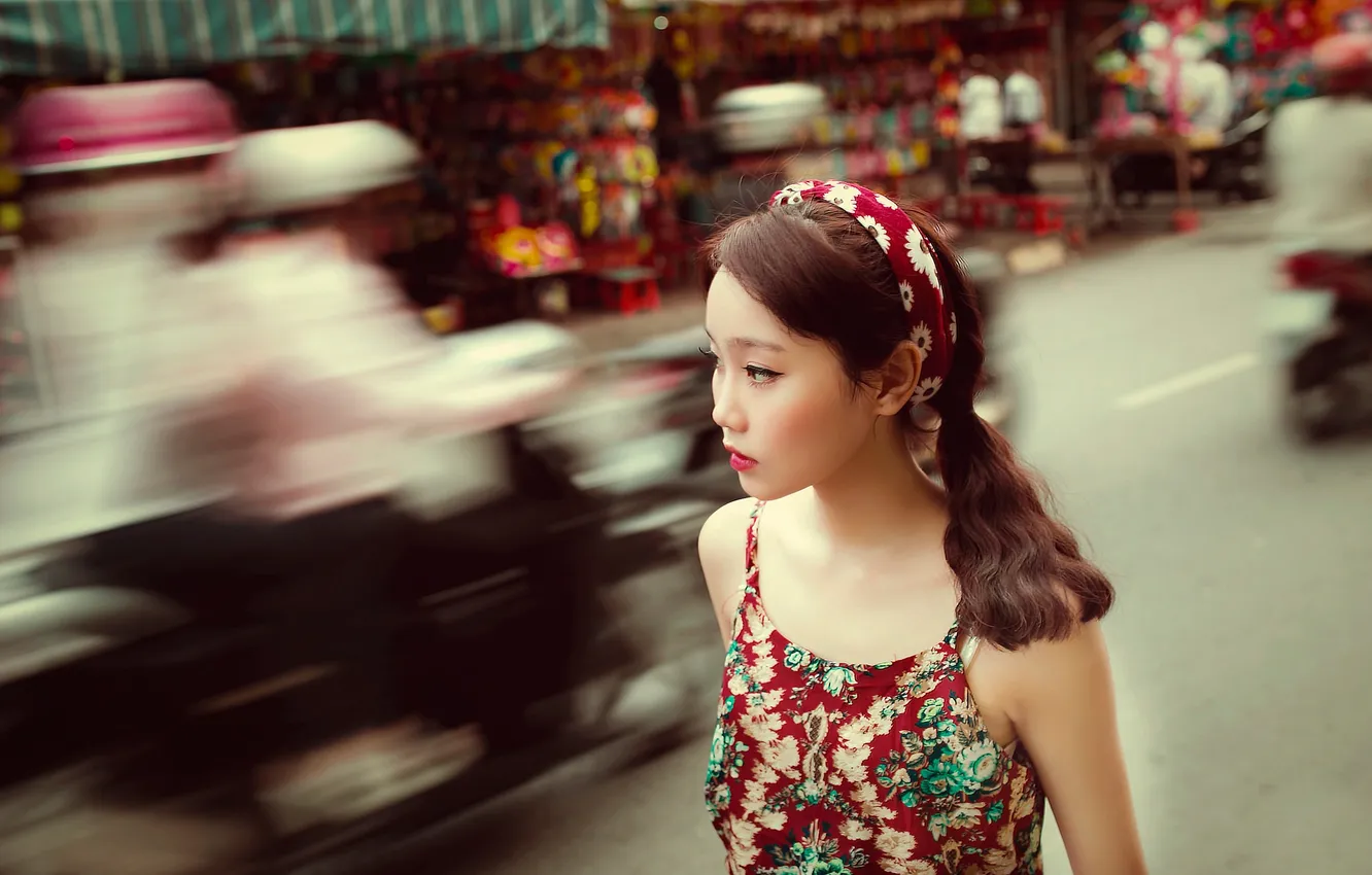 Фото обои улица, размытие, восточная, street style, Moon Festival