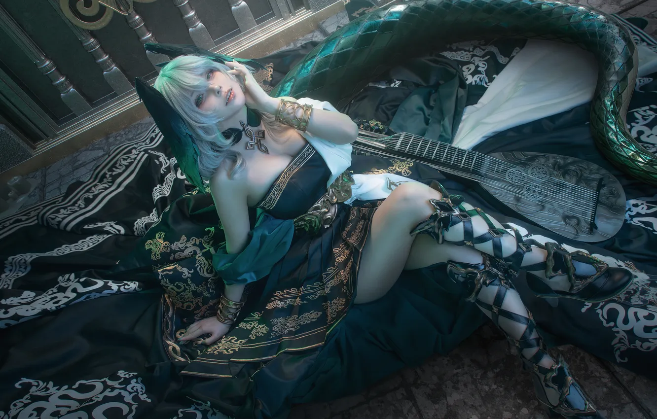 Фото обои women, cosplay, watermarked, Arknights, Asian, Lilium725, Weibo
