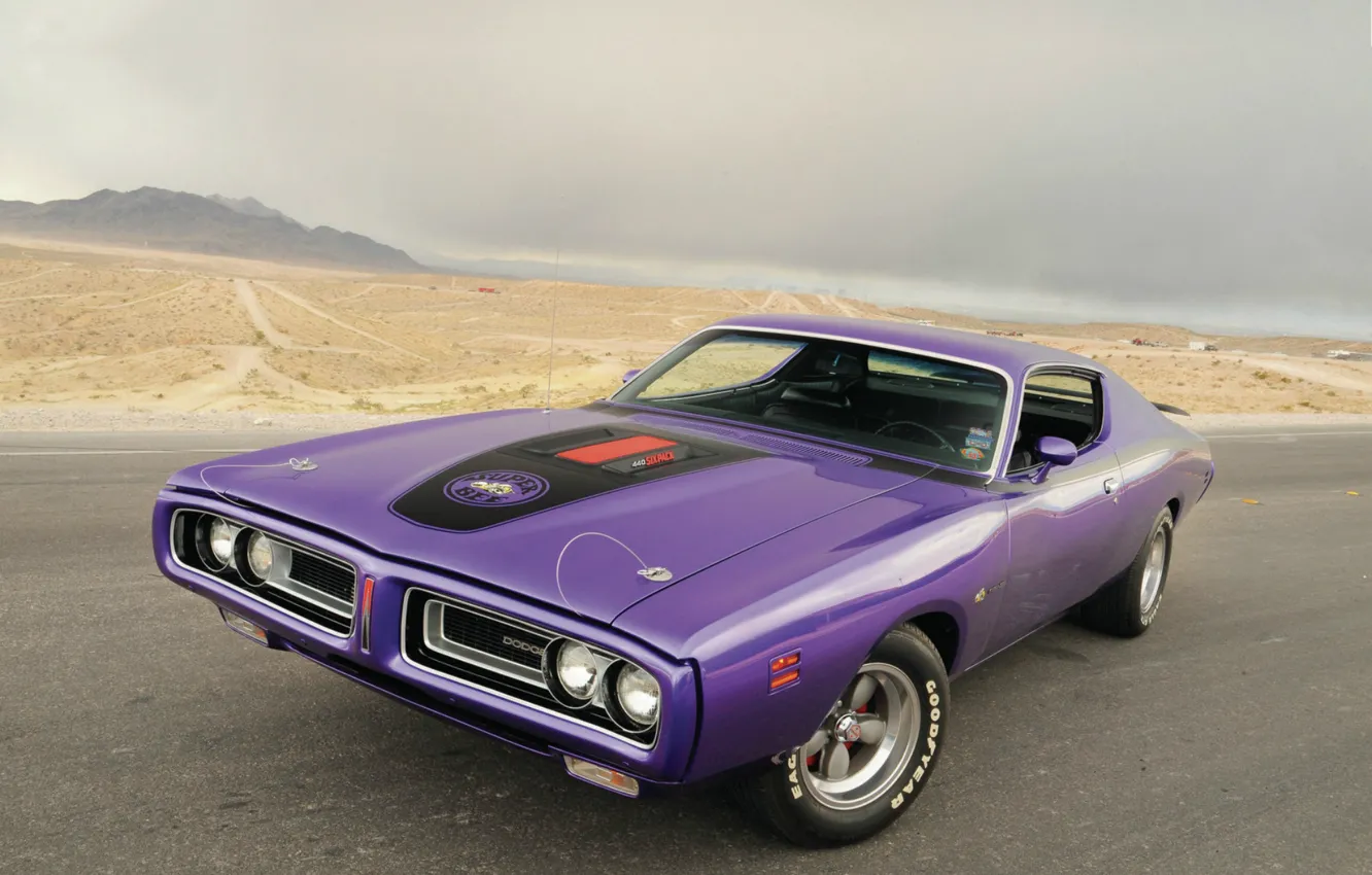 Фото обои дорога, пейзаж, обои, 1971, Dodge, додж, muscle car, wallpapers