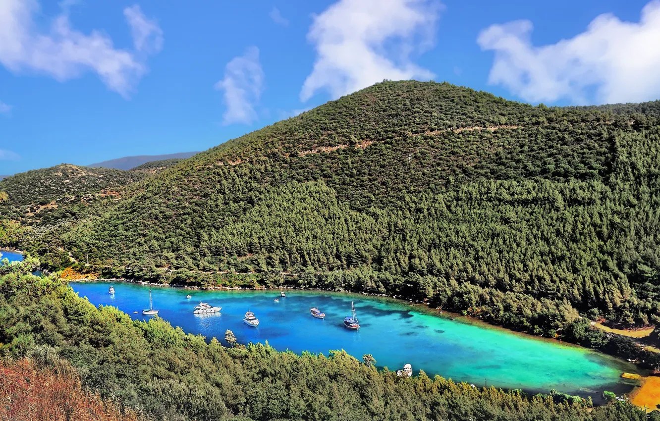 Фото обои бухта, яхта, Турция, Бодрум