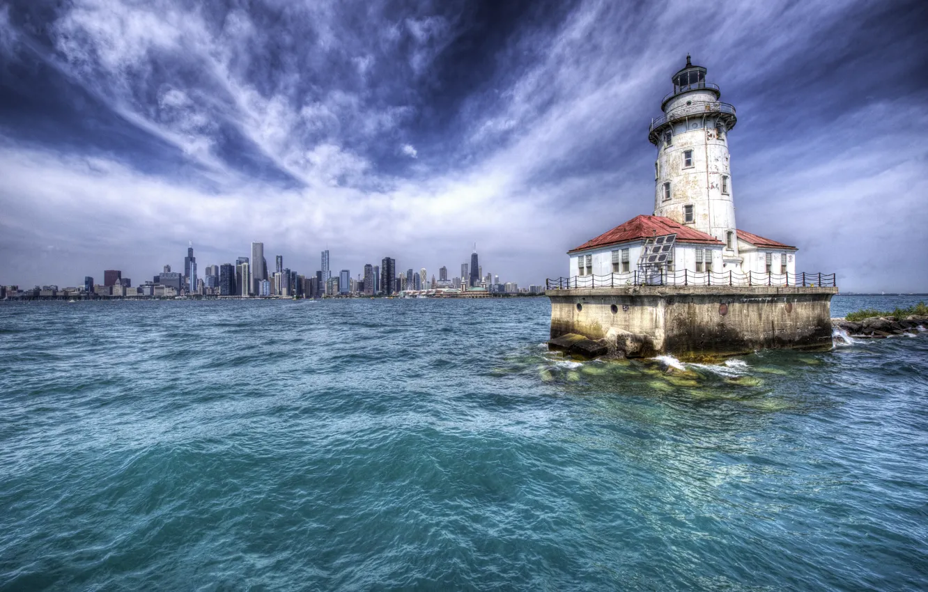 Фото обои USA, Chicago, Illinois, Harbor Lighthouse
