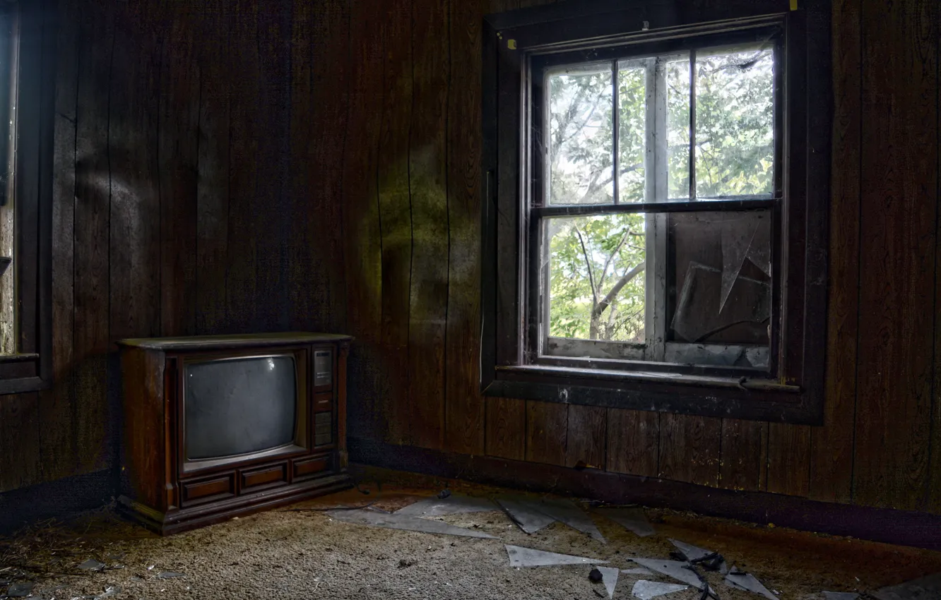 Фото обои комната, телевизор, окно